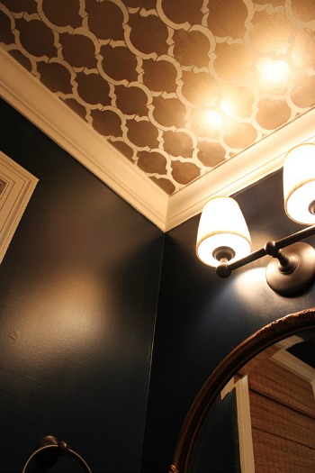 powder room ceiling stencil