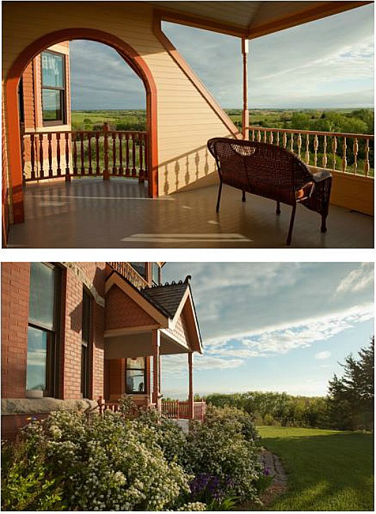 second-story covered porch