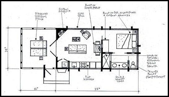 ESCAPE Cabin by Architect Kelly Davis floorplan