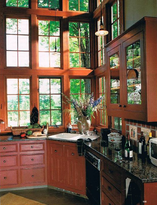 Vermont cottage in BHG 98 two-story kitchen