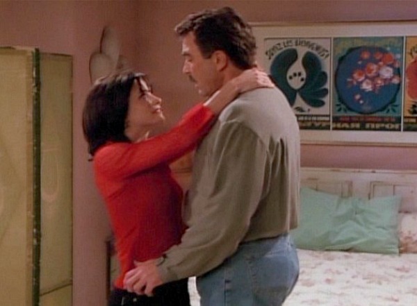 Monica's apartment bedroom on Friends with Tom Selleck