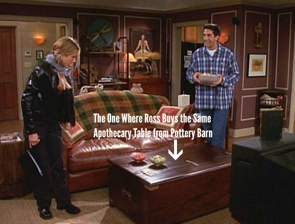 The One with the Apothecary Table on "Friends" | hookedonhouses.net