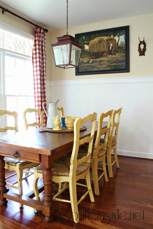 Savvy Southern Style - Kim's kitchen yellow chairs 2