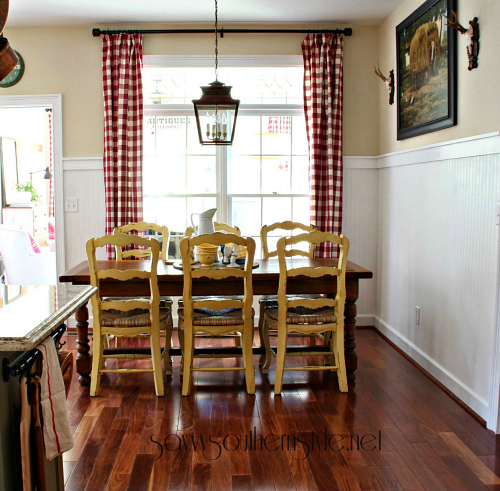 Savvy Southern Style - Kim's kitchen yellow chairs