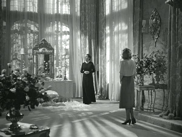 Rebecca's grand bedroom in the classic film