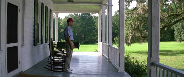 Forrest Gump standing on front porch