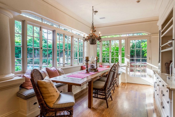 dining table in sunroom