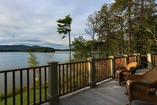 view of lake from deck