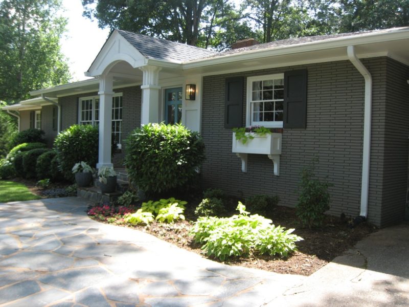 Giving a Basic Red-Brick Ranch Modern Curb Appeal - Hooked ...