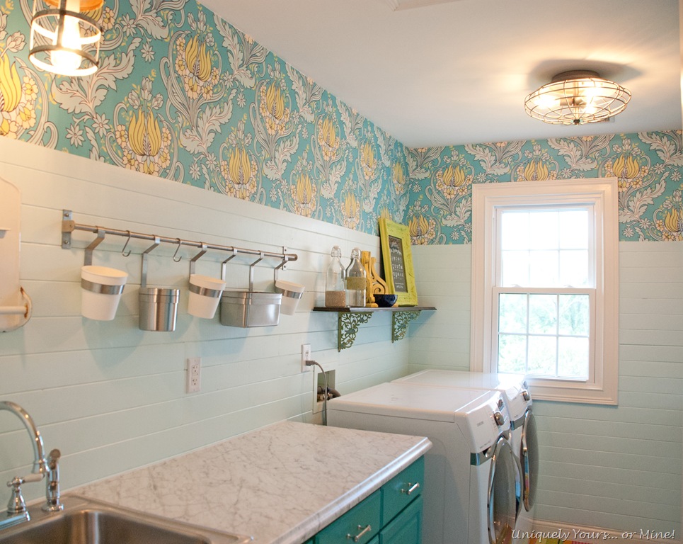 colorful laundry room makeover