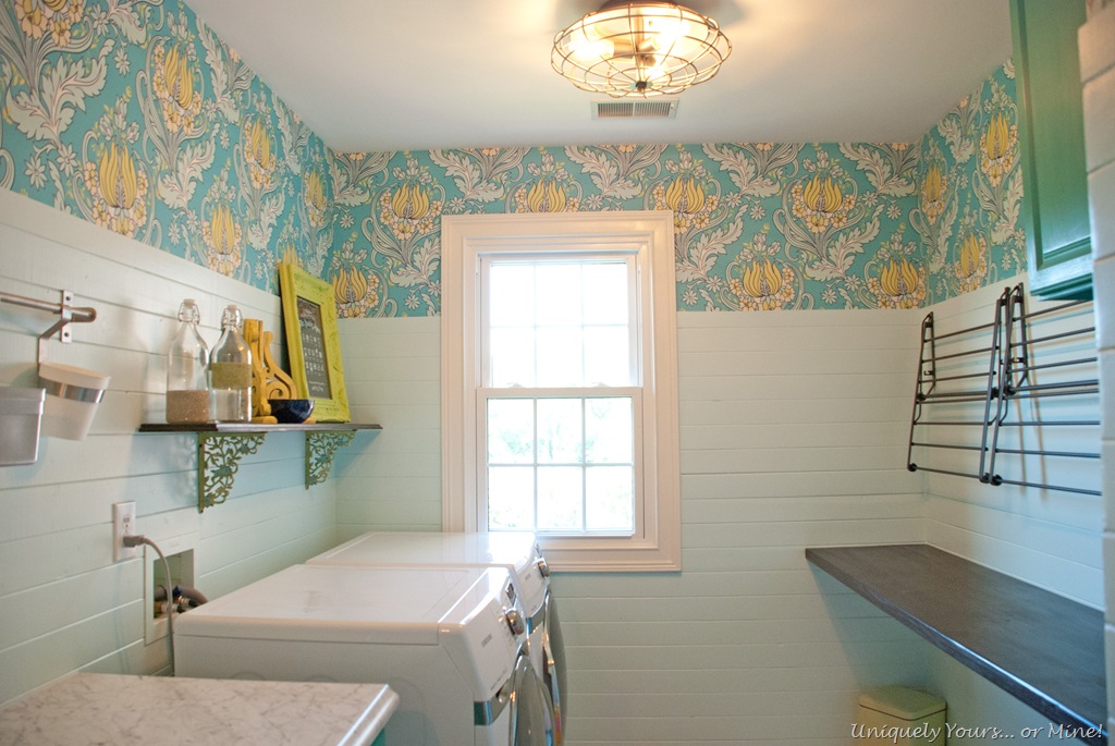 colorful laundry room makeover