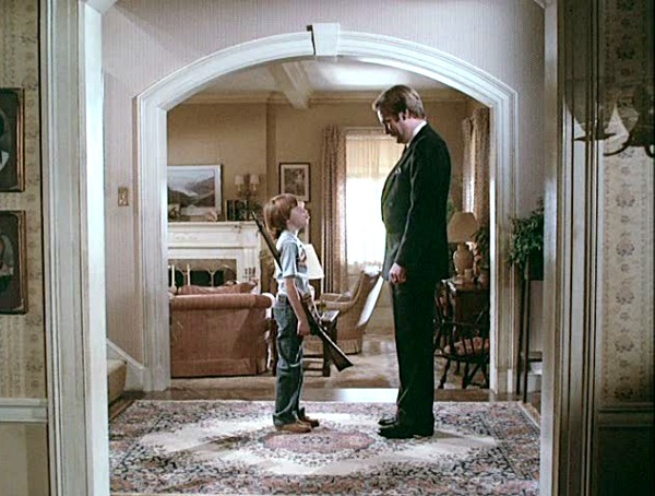 entry hall with arched doorway into living room