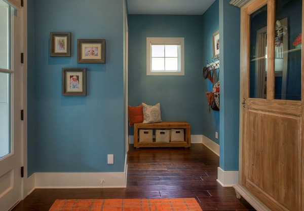 entry hall with blue walls