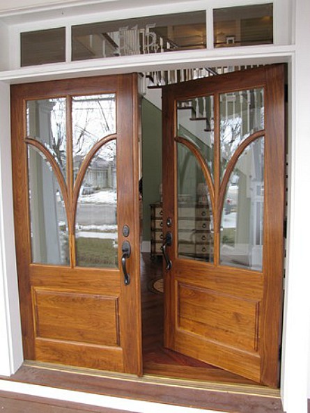 double wood entry doors