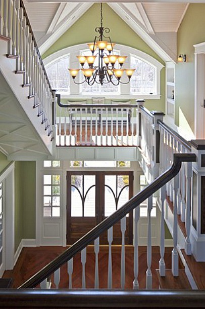 view of entry from second floor landing of staircase