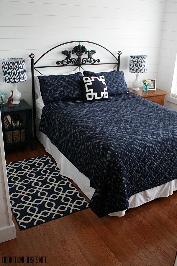 Blue and White Bedroom Makeover AFTER | hookedonhouses.net