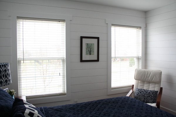 bedroom wall with shiplap 