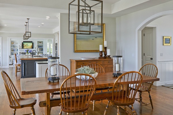 A dining room table and chairs