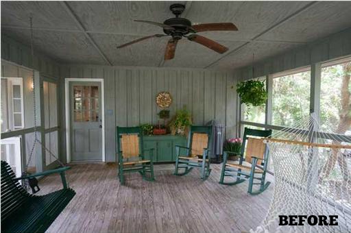 rocking chairs in screened porch