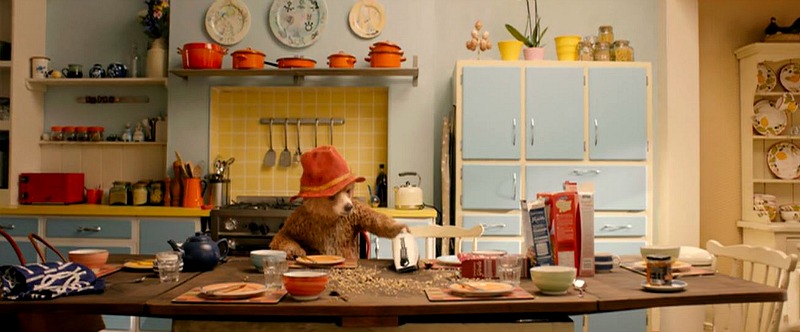 Paddington eats at kitchen table