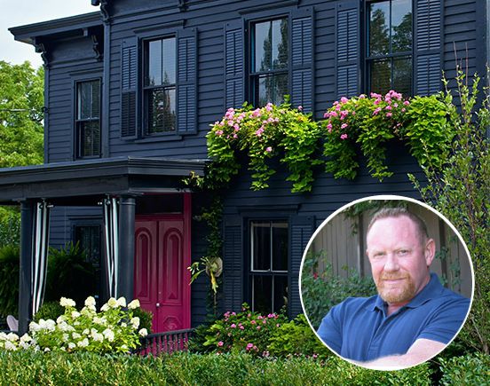 Designer Roger Hazard's Black Victorian with a Pink Door