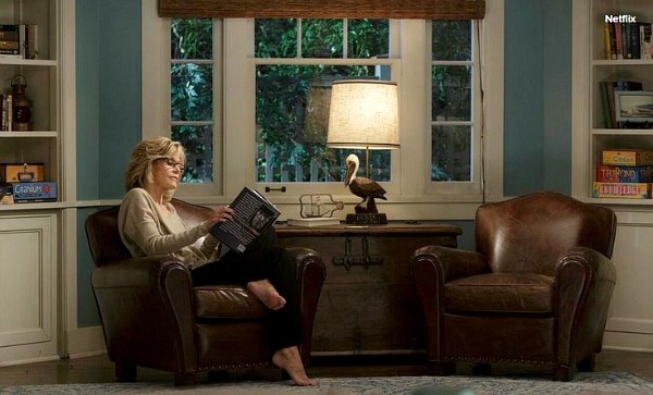 Jane Fonda reading a book