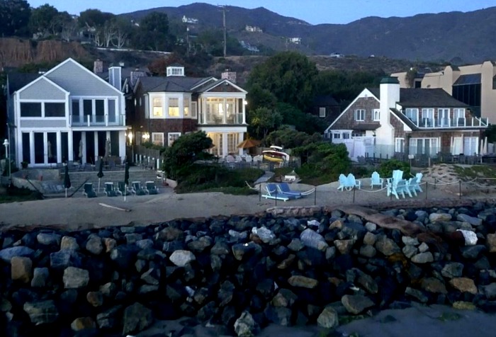 aerial view of beach house