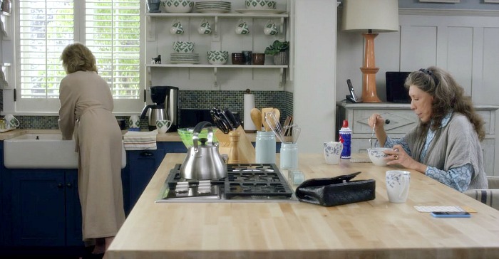 kitchen counter with butcher block countertop