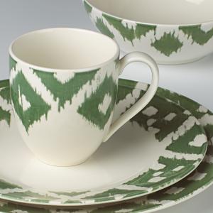 Green and white dishes on the Netflix show "Grace and Frankie"