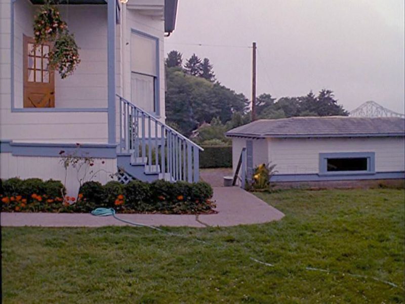 A house with trees in the background