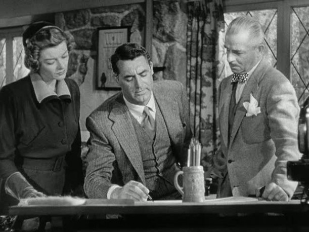Cary Grant and Myrna Loy meet with architect in Mr. Blandings Dream House