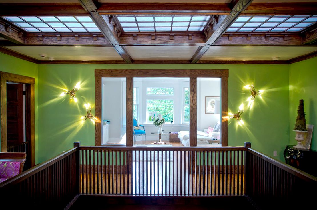 upstairs landing with skylights