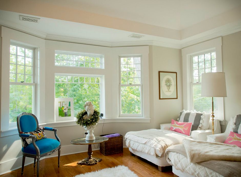 bedroom with bay window on second floor