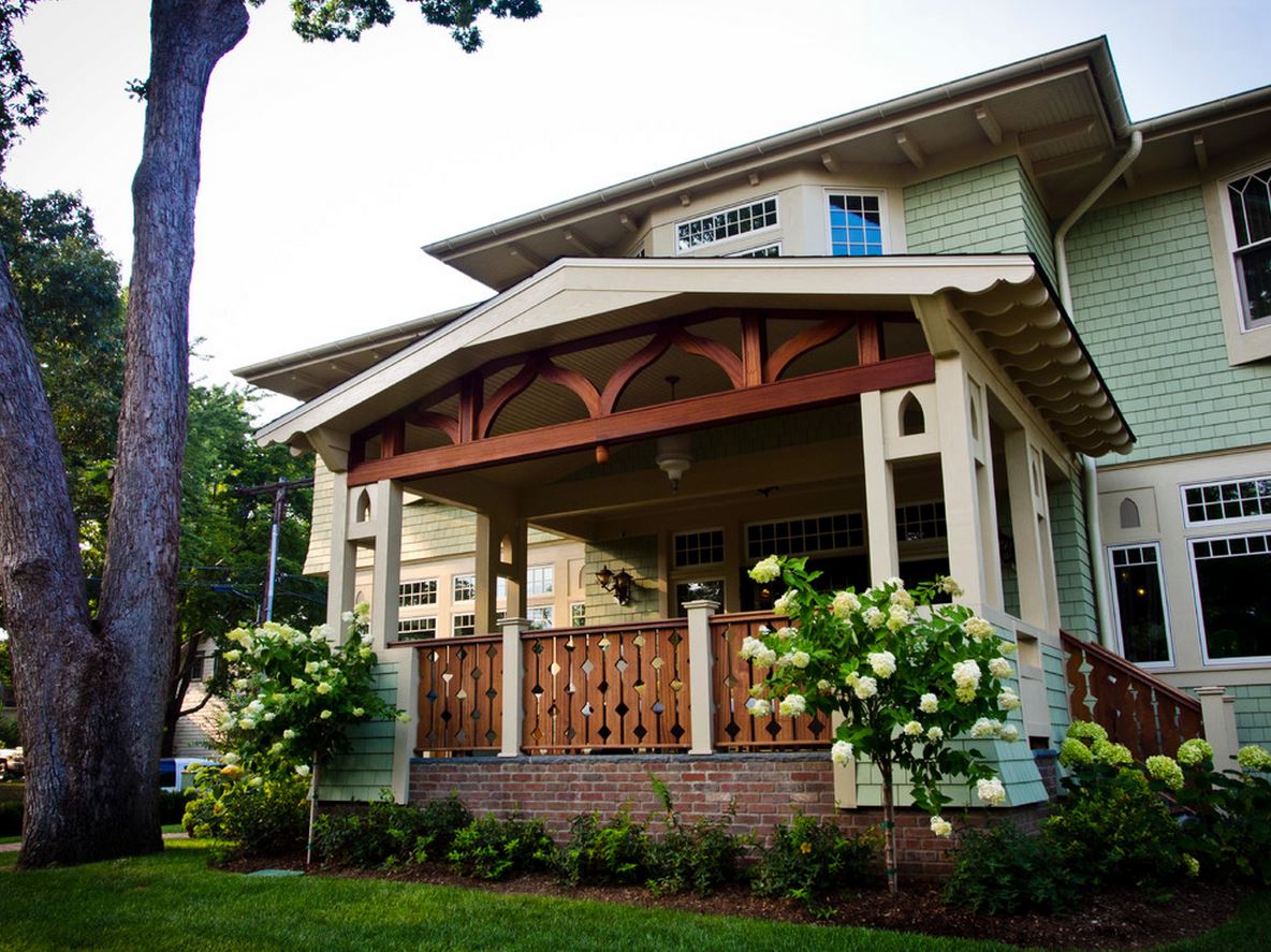 front porch on American Foursquare