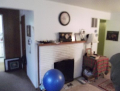 blurry photo of fireplace