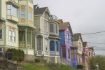 row of colorfully painted houses in Columbia Tusculum neighborhood