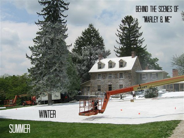 creating winter on the set of "Marley and Me" movie