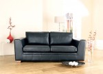 black leather sofa