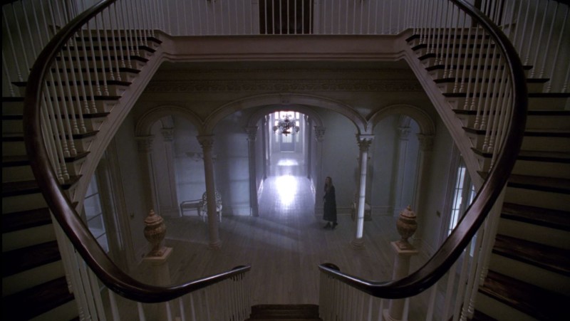 view from first landing of double staircase