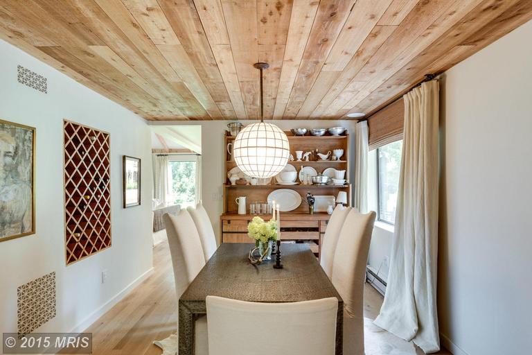 dining room with table and china cabinet