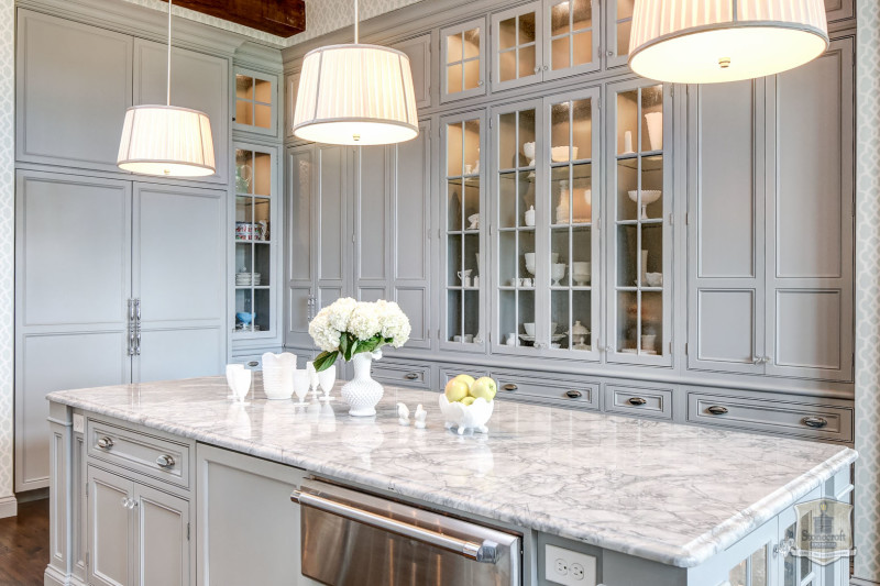 kitchen cabinets with glass doors for display