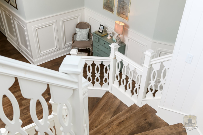 view of back hall from staircase