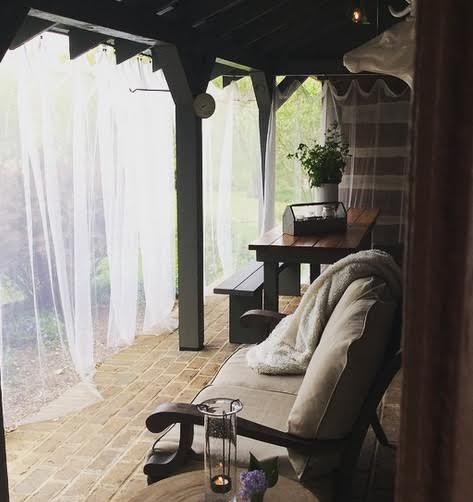 outdoor seating on covered porch