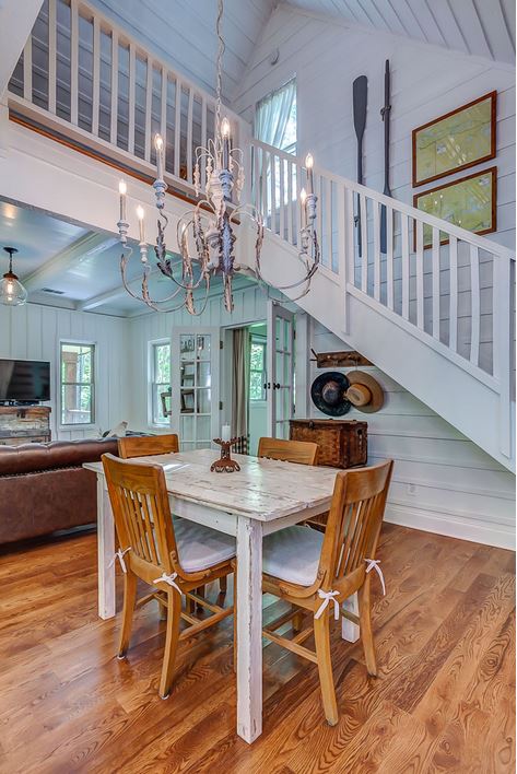 kitchen table and chairs in cabin