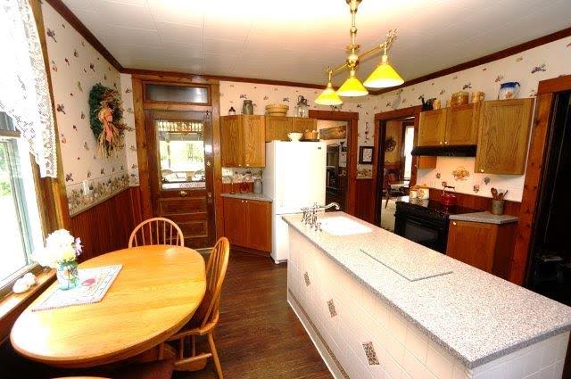 kitchen with wood cabinets