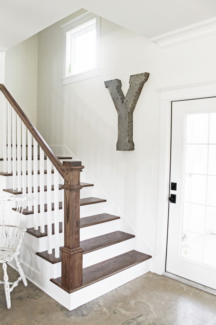 Large initial Y on staircase wall