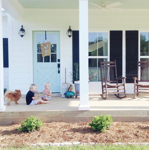 Front porch of a Sugarberry Cottage Farmhouse