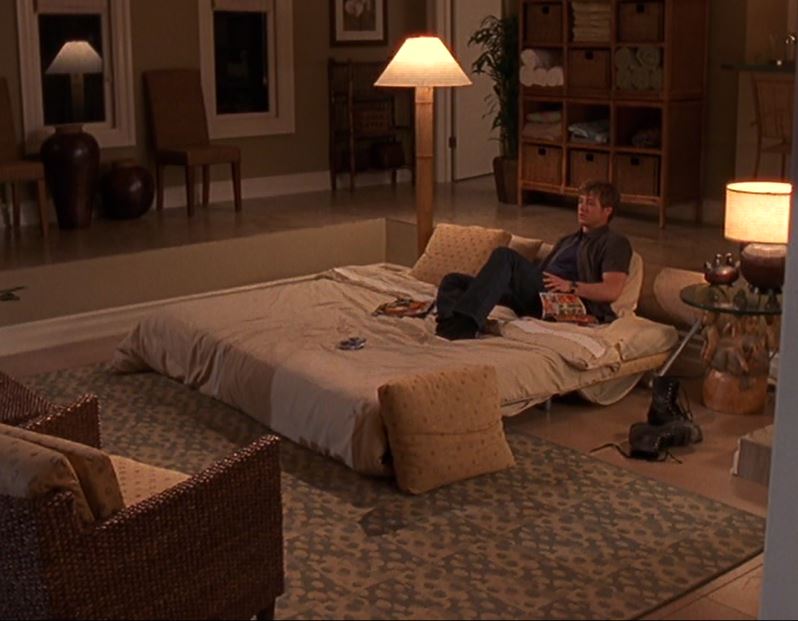 Inside the poolhouse on The O.C.