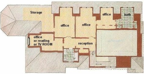Floorplans for second floor of dream house featured in Life magazine