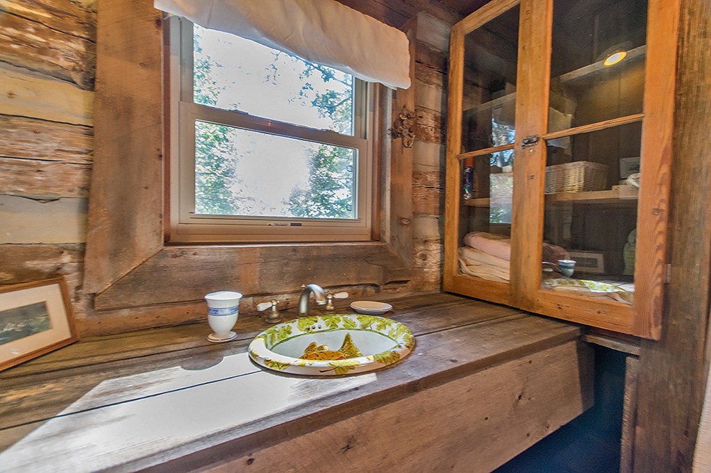 bathroom sink with window